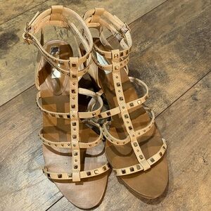 INC Studded Gladiator Wedge Sandals, Size 9